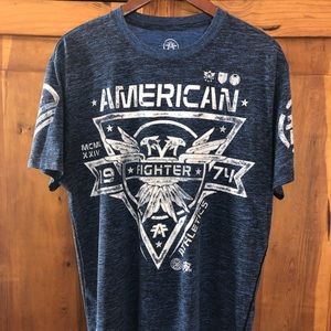 Blue American Fighter short sleeve shirt